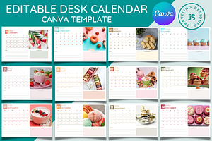 DESK CALENDAR CANVA TEMPLATE