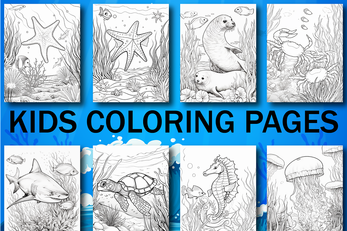 Sea  Animals Coloring Book for Kids, an Animal Illustration by Design Home (Photo 5 of 7)