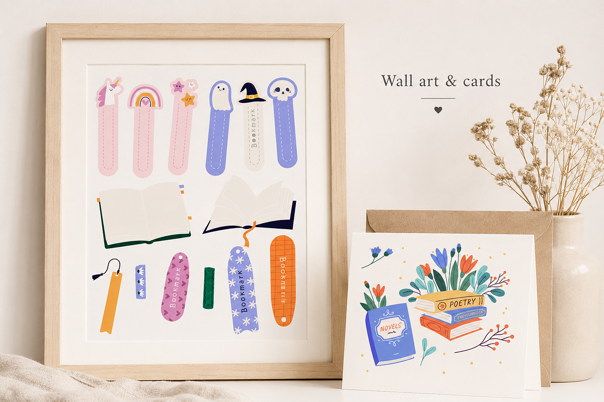 Books & Bookmarks, an Education Illustration by Anna Studio (Photo 7 of 11)