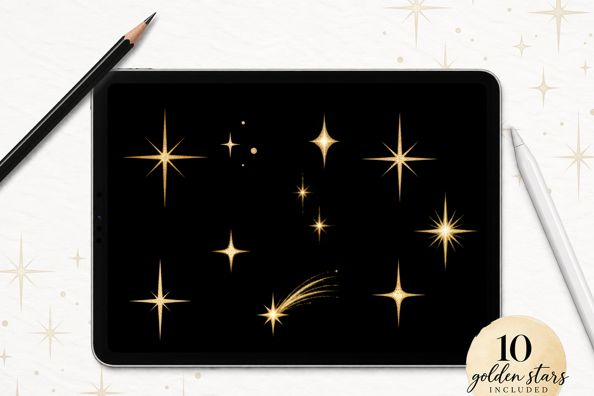 60 Stars Procreate PNG SVG, a Brush Add-On by LaurenceVArtiste (Photo 3 of 7)