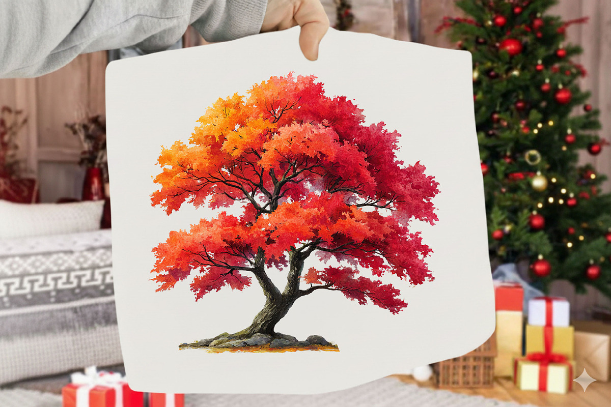 Watercolor Autumn Tree PNG Clipart, a Seasonal Illustration by SVGArt (Photo 5 of 5)
