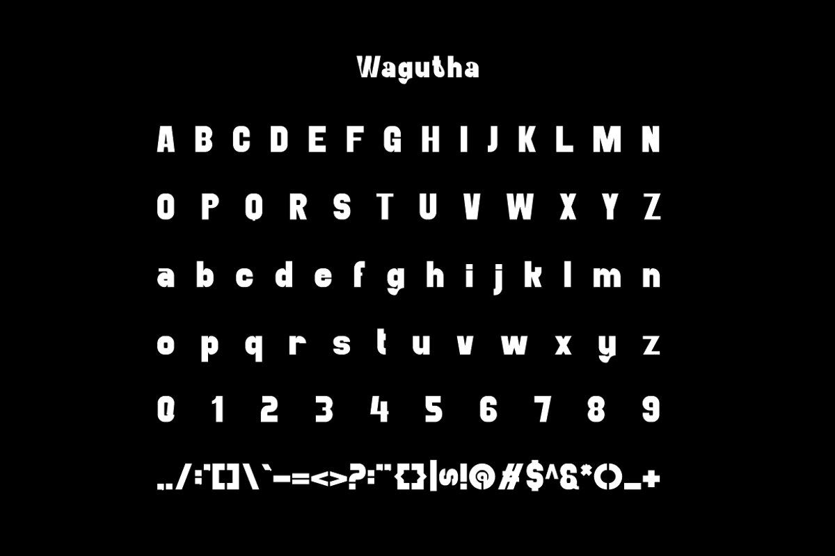 Wagutha - Corporate Logo Font, a Sans Serif Font by Iqsiart Studio (Photo 4 of 7)