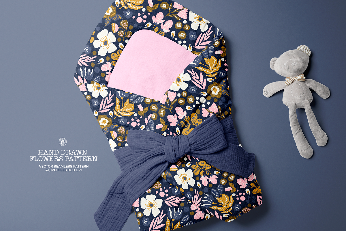 Hand Drawn Flowers Pattern 2, a Pattern Graphic by Webvilla Studio (Photo 3 of 6)