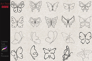 Line Art Butterfly Stamp Minimal Art