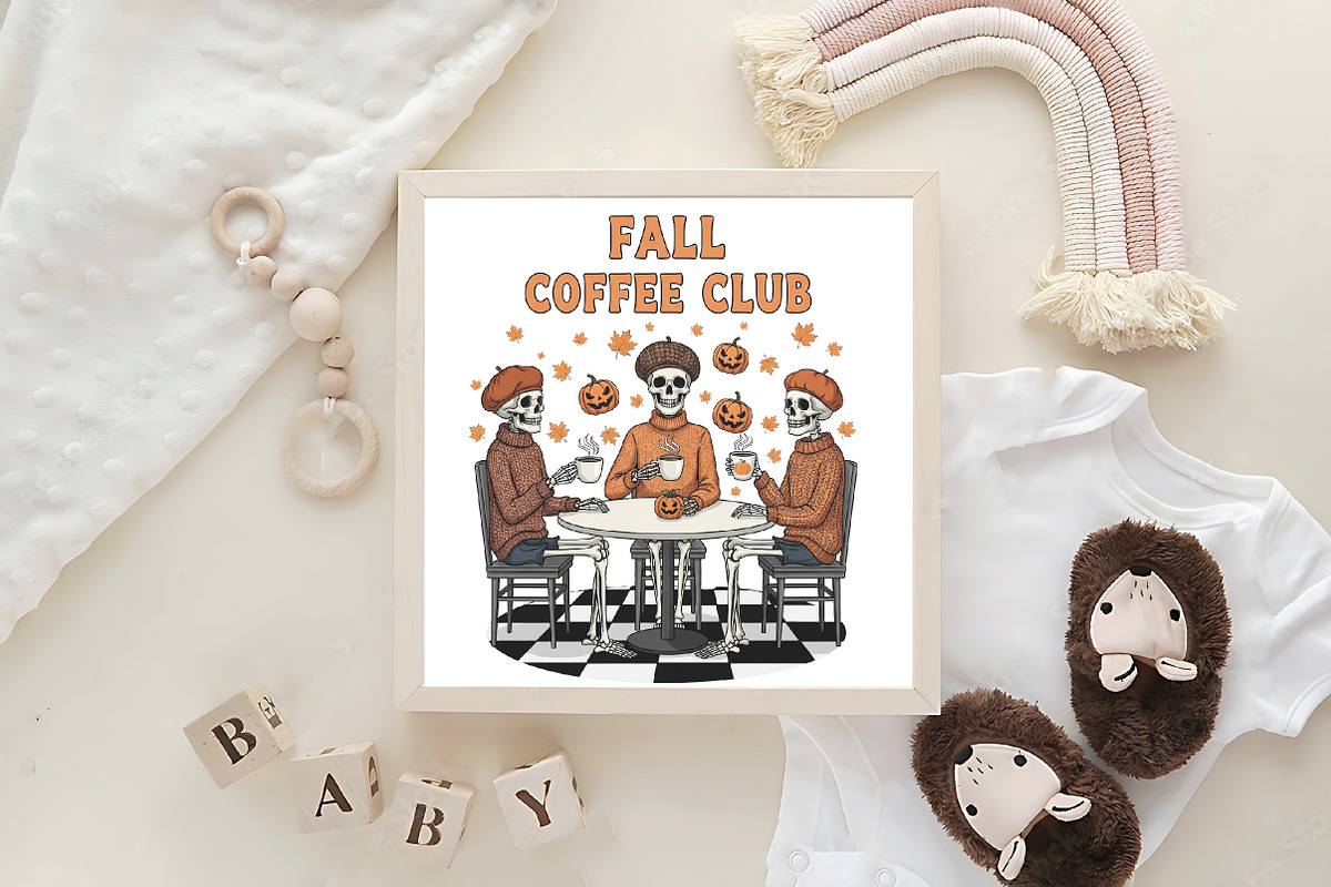 Fall Coffee Club Spooky Season PNG, an Illustration by CraftArtStudio (Photo 4 of 4)