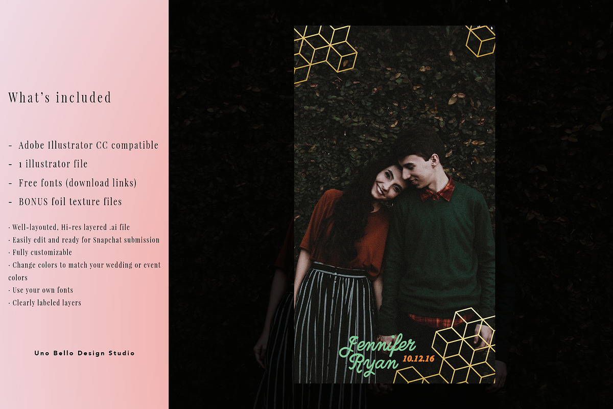 Love Birds Wedding Geofilter, a Social Media Template by Uno Bello Design Studio (Photo 3 of 3)