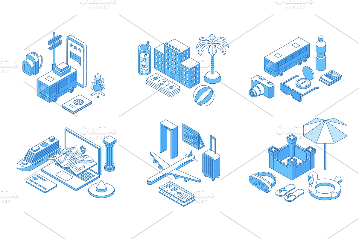 Isometric travelling concepts, an Illustration by Valerie Bodnar