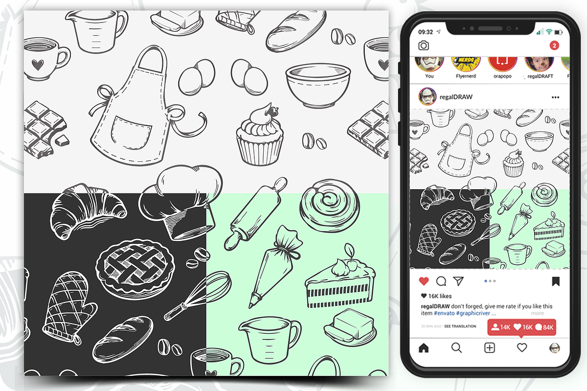 Baker Seamless Pattern Set, a Pattern Graphic by regalDRAW (Photo 2 of 3)