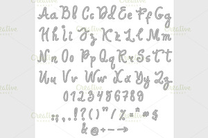 Vector alphabet. Hand drawn letters., a Font by IllustrationArtShop