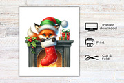 Christmas Animal Peeking Clipart, an Illustration by Canvas Craft (Thumbnail 8 of 8)