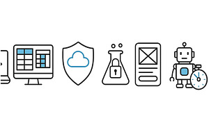 Digital technology icons, a Technology Illustration by ZinetroN