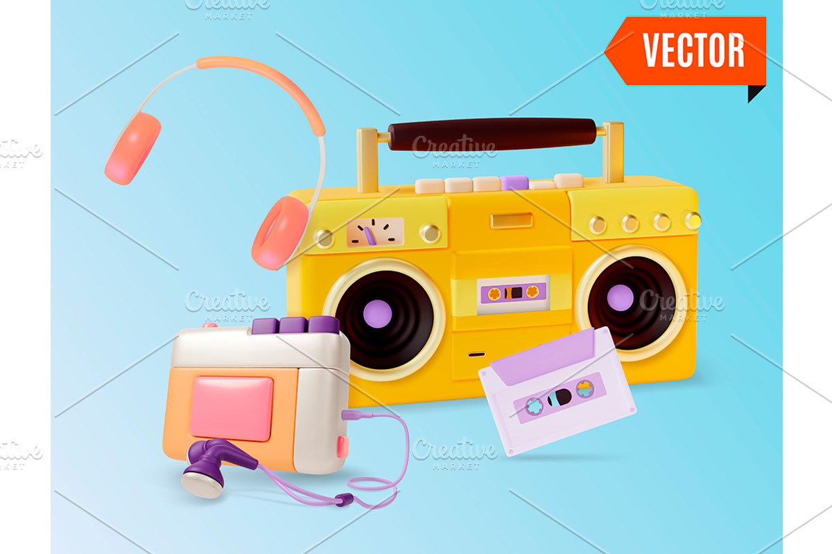 3d Retro Audio Electronics Set, an Object Graphic by 35lab (Photo 4 of 5)