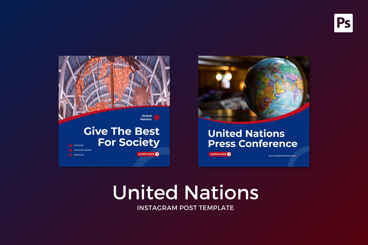 United Nations Instagram Post, a Social Media Template by CavenArt (Photo 2 of 5)