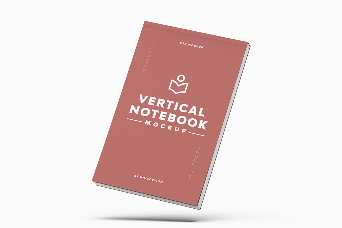 Vertical Notebook Mockup, a Books & Magazine Mockup by UnicDesign