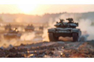 Tanks moving through dusty, an Abstract Photo by Igor Tichonow