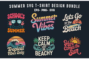 Summer SVG Clipart T-Shirt Design, a Seasonal Illustration by Gfx Expert Team