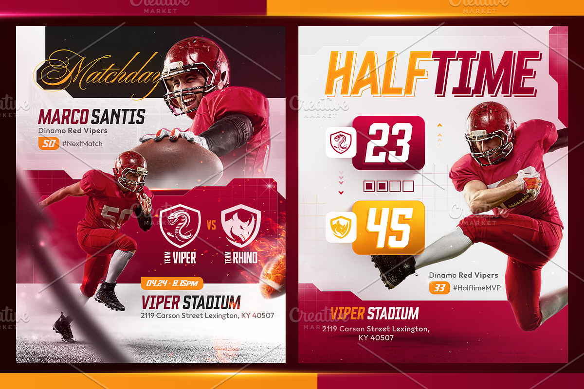 American Football Social Media Pack, a Social Media Template by OnurDemircan (Photo 2 of 4)