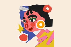 Abstract Collage Figure Illustration, an Illustration by graphicook