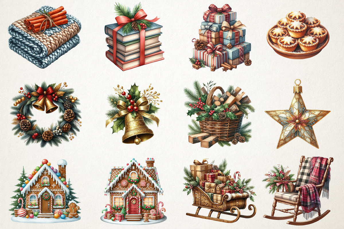 Cozy Christmas Vibes Clipart Bundle, an Illustration by RobertsArt (Photo 4 of 7)