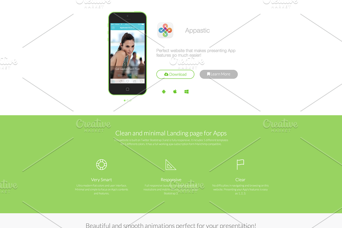 Appastic – Landing Page for Apps, an App Template by IlTuoWebmaster (Photo 2 of 3)