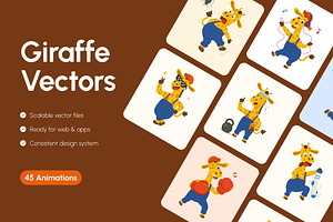 45 Animated Giraffe Vector Icons, an Emoji Icon by Brickclay