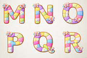 Easter Patchwork Alphabet PNG Bundle, an Illustration by RobertsArt (Thumbnail 4 of 7)