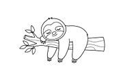 Cute Sloth Line Art Bundle, an Illustration by musafir_fashion (Thumbnail 19 of 51)