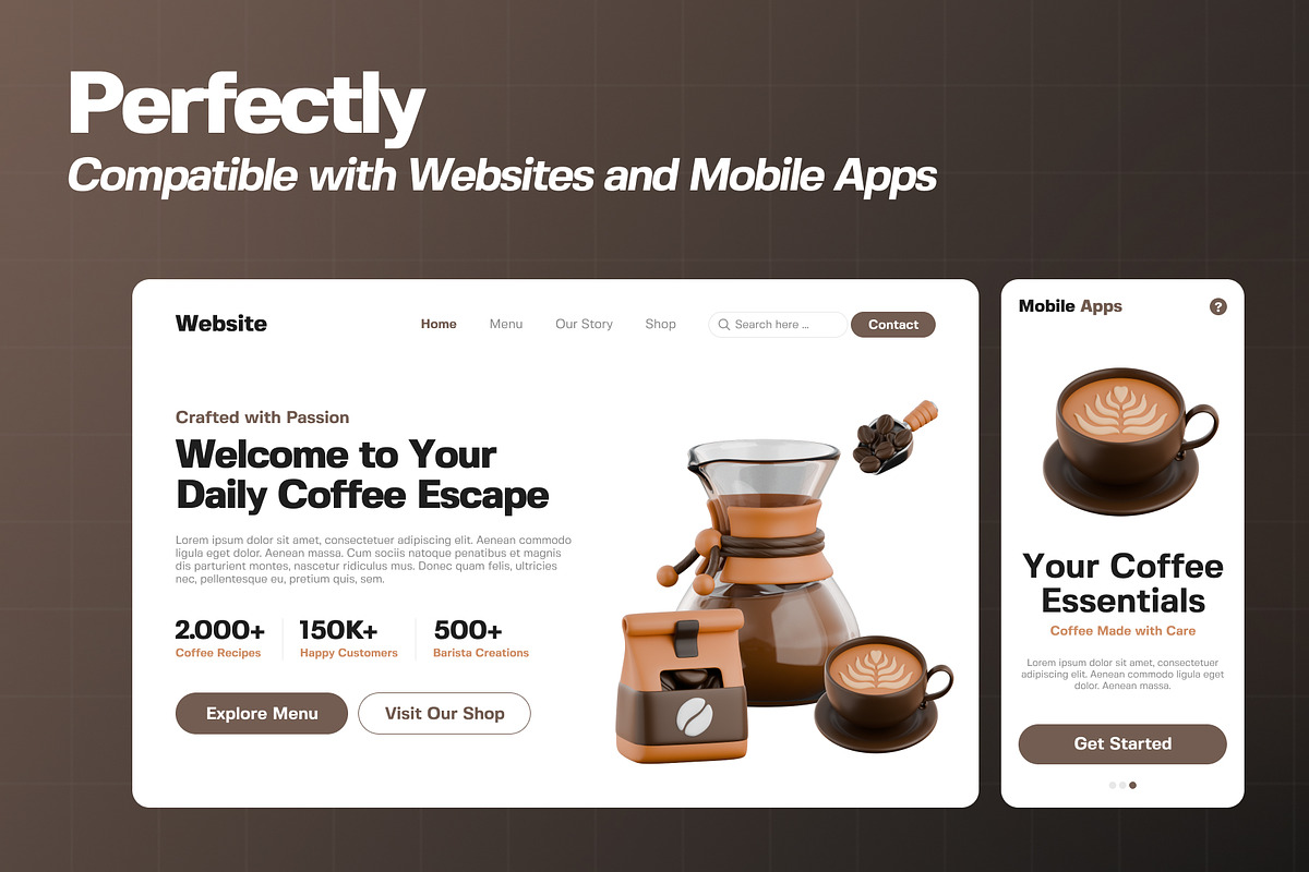 Coffee Shop 3D Icon Pack, an Object 3D Model by Haps Space (Photo 3 of 4)