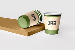 Disposable Coffee Cup Packaging Mock, a Product Mockup by graphypix