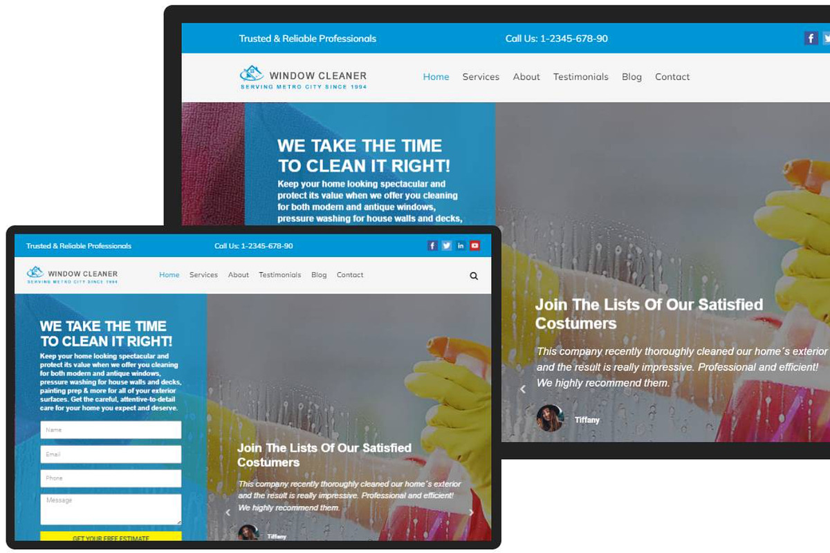 Window Cleaner WordPress Theme preview 2