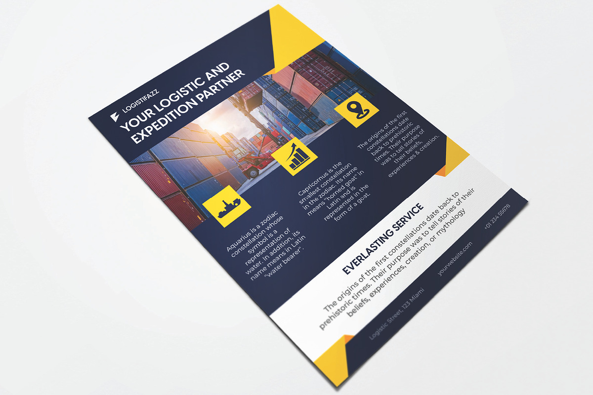 Sale Logistic flyer design template, a Flyer Template by Workhu (Photo 2 of 3)
