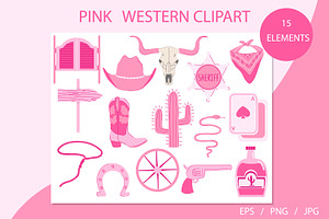 Pink Western Clipart