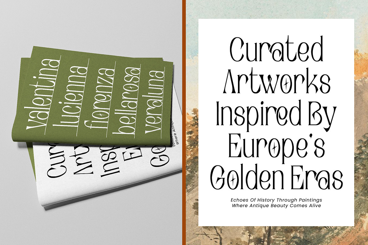 Rosetaen Luxury Serif, a Serif Font by operatype.co (Photo 6 of 8)
