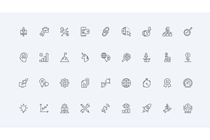 Business startup strategy icons, an Object Illustration by Lemberg Vector
