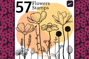 Flowers Stamps For Procreate