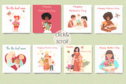 Mother's Day Greeting Cards Set, an Illustration by NataLyaroArt (Thumbnail 3 of 6)