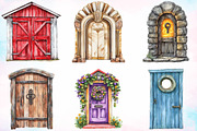 Watercolor Door Clipart Bundle, an Illustration by Canvas Craft (Thumbnail 3 of 3)