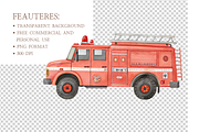 Little Firefighter Watercolor Set, an Illustration by MockupWizard (Thumbnail 4 of 6)