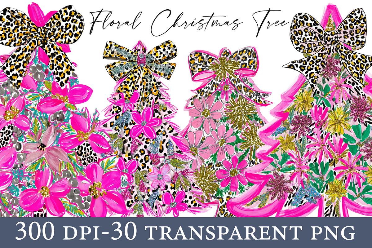 Floral Christmas Tree clipart, an Illustration by Designworld (Photo 1 of 6)