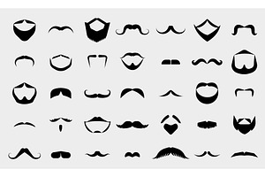 Black Mustache And Beards Icons