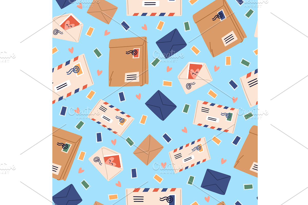 Postage parcels, letters and, a Texture Illustration by Vectorbuum