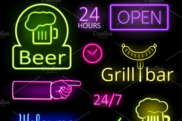 Glowing Neon Lights Signs preview 7
