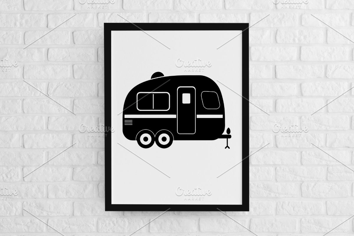 Rv Camper Silhouette SVG, a Transportation Illustration by newminddesign (Photo 2 of 5)