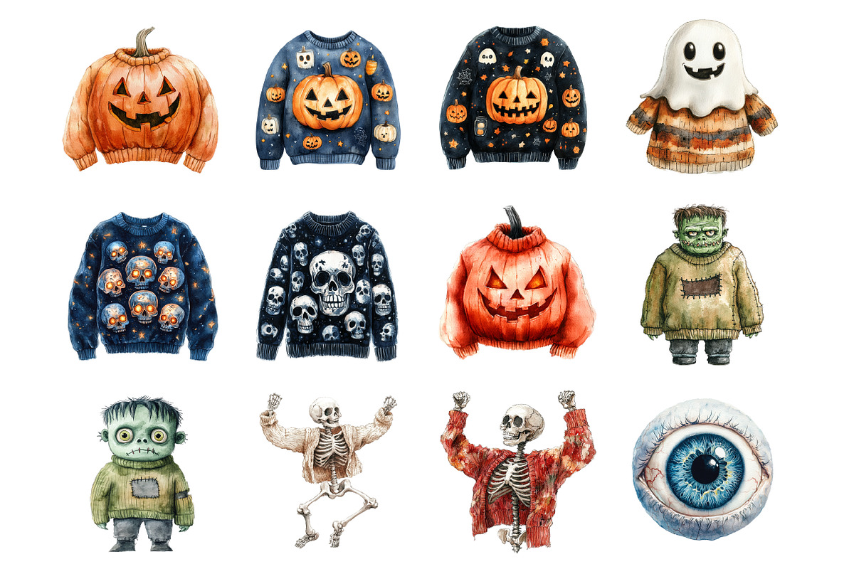 Funny Halloween Sweater, an Illustration by Design Market (Photo 4 of 4)