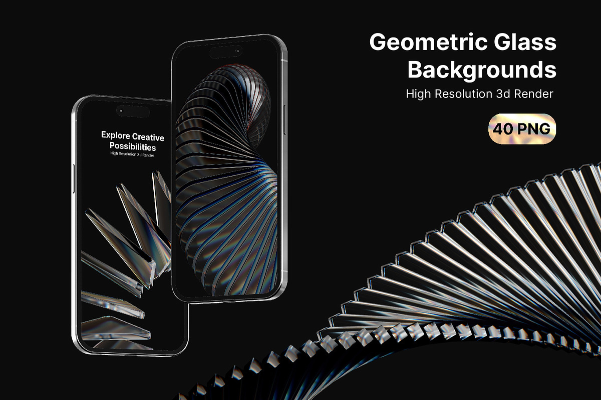 3D Geometric Glass Background Shapes, a Graphic by LarysaZabrotskaya (Photo 9 of 11)