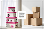 Mailer Box Mockup Set, a Packaging Mockup by Mego-studio (Thumbnail 5 of 10)