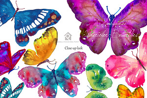 20 Watercolor Butterflies