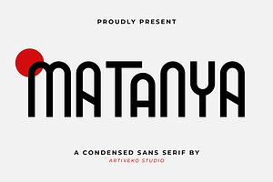 Matanya Condensed Logo Font, a Sans Serif Font by Artiveko