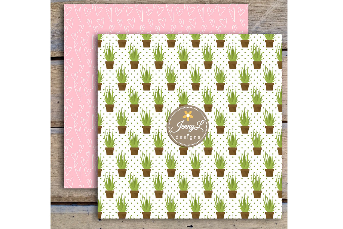 Aloe Vera Digital Papers and Clipart, a Pattern Graphic by JennyL Designs (Photo 7 of 8)
