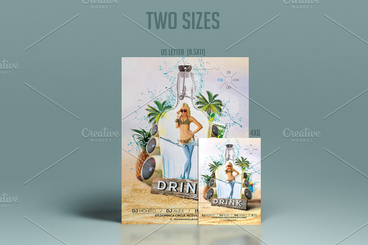 Summer Party Flyers Bundle, a Flyer Template by CREATIVE DUDE (Photo 10 of 18)